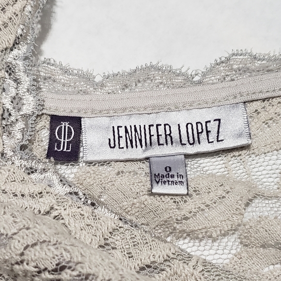 Jennifer Lopez Romantic Grey Lace Dress Size 0 - Picture 6 of 16